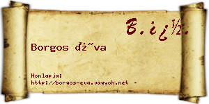 Borgos Éva névjegykártya